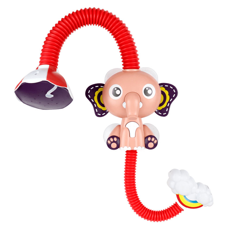 Douchette de bain éléphant grise pour bébé, jouet d'eau amusant et relaxant, idéal pour la douche des enfants.