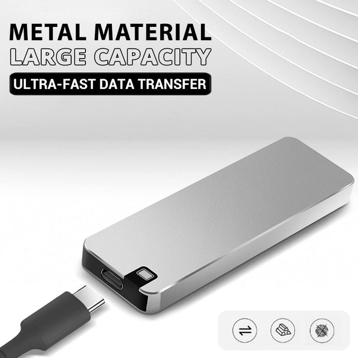 SSD externe portable ultra-rapide, idéal pour la sauvegarde et le stockage de données informatiques essentielles.