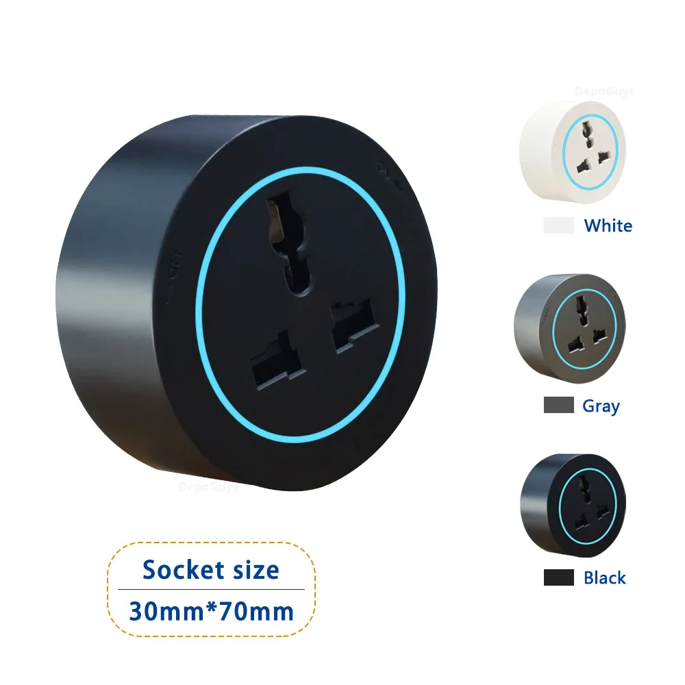 Prise électrique murale universelle internationale pour voyageurs, intégrant un adaptateur.