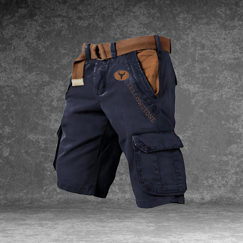 Short cargo homme décontracté et robuste, parfait pour l'aventure estivale et la mode masculine.