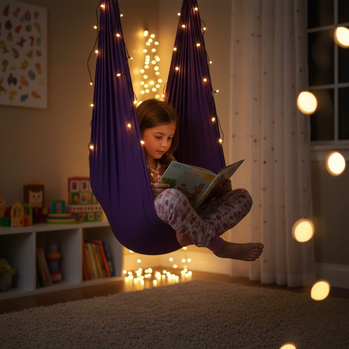 Balançoire sensorielle intérieure/extérieure. Jeu apaisant pour enfant. Idéale autisme, TDAH.