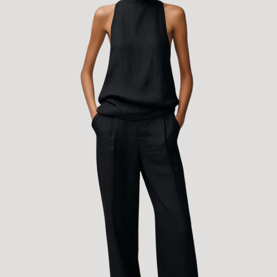 Pantalon droit femme chic et polyvalent, élément clé de l'ensemble élégant. Convient pour le bureau ou une tenue décontractée.