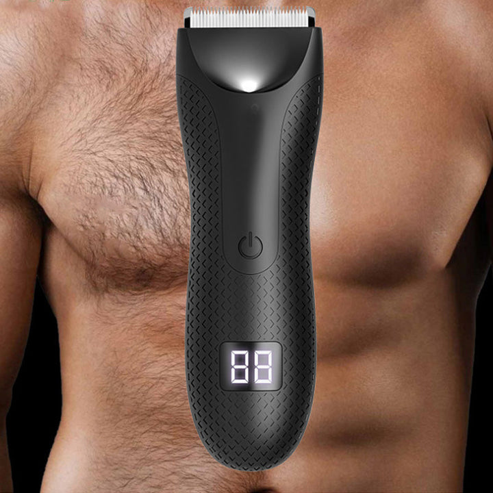 Rasoir électrique homme HydroTrim étanche, idéal pour hygiène et soin corporel, rasage doux.