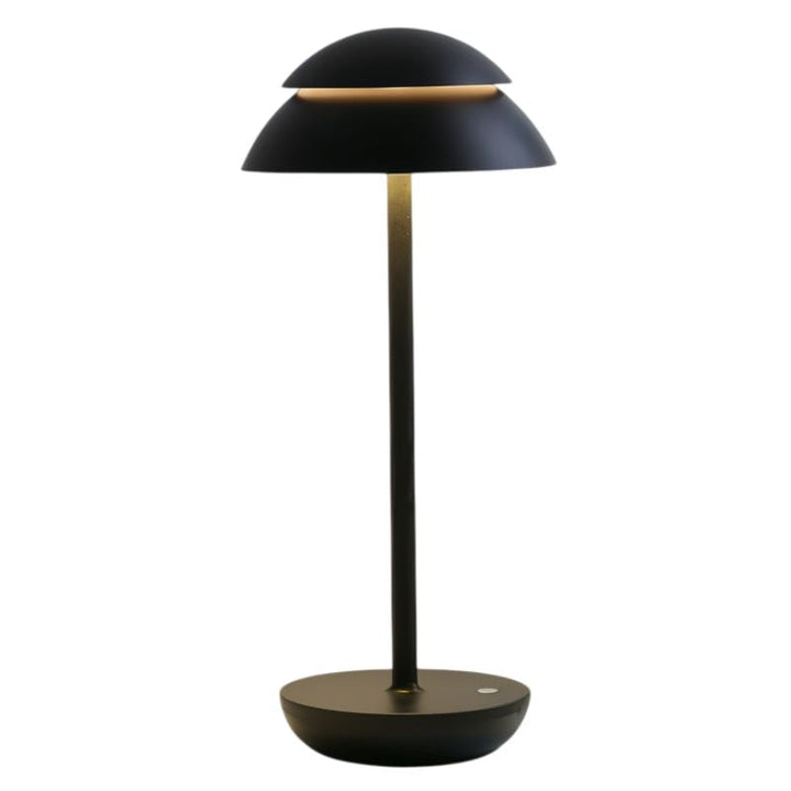 Lampe de table sans fil rechargeable au design minimaliste, idéale pour une décoration d'intérieur contemporaine.