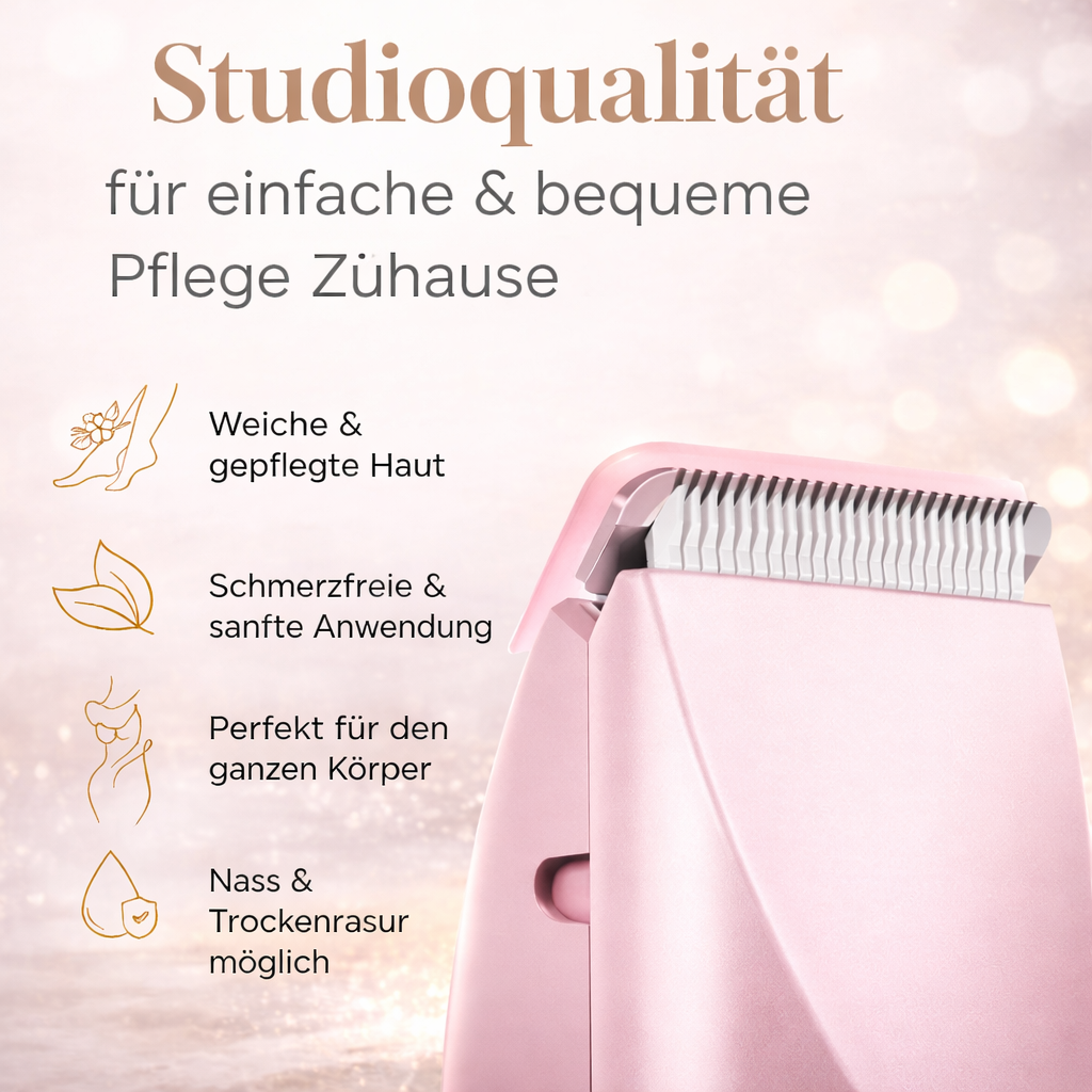 Rasoir intime électrique IntimLisse sans fil, technologie douce pour une épilation féminine efficace et sécurisée.