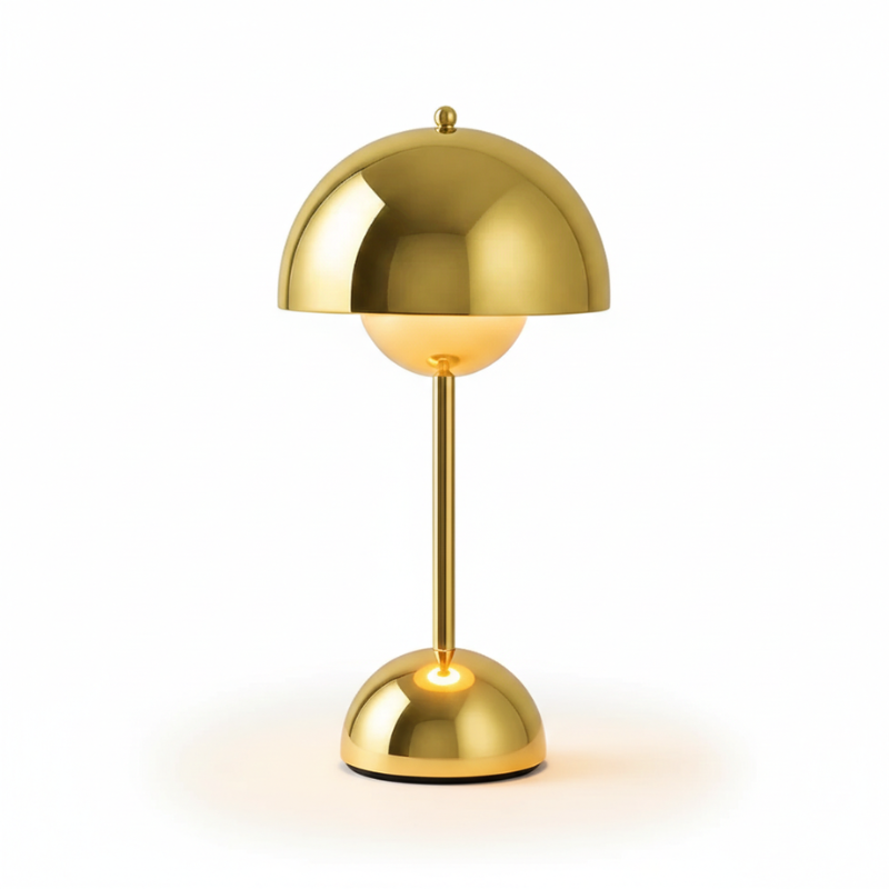 Lampe de table LED rechargeable noire, design scandinave épuré, éclairage d'ambiance subtil.