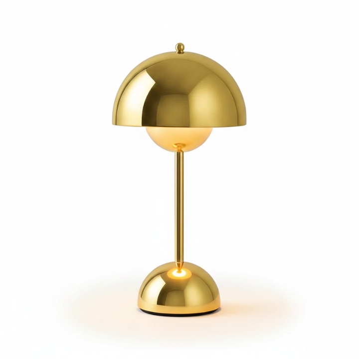 Lampe de table LED rechargeable noire, design scandinave épuré, éclairage d'ambiance subtil.