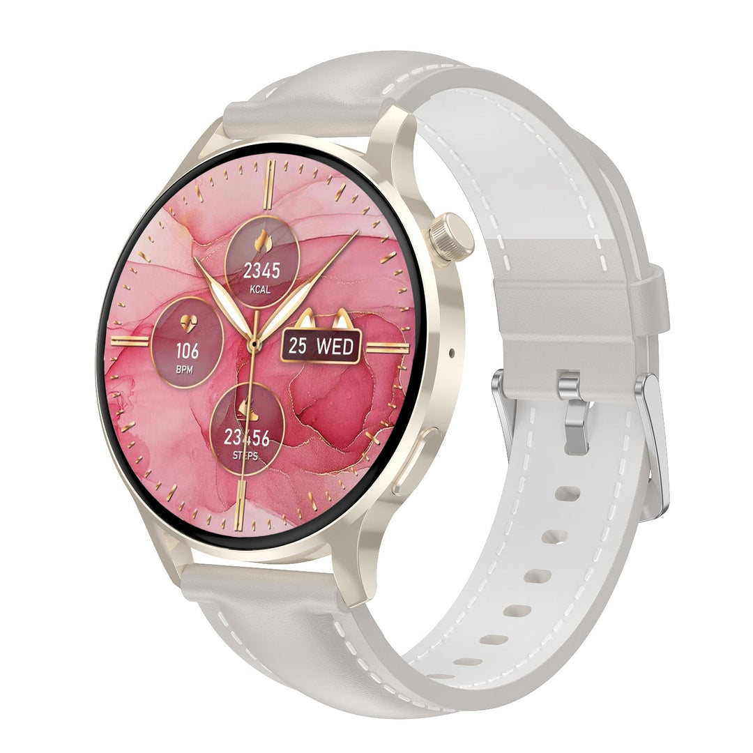 Montre intelligente femme, bien-être: glycémie, tension artérielle, FC, SpO2, suivi sommeil.
