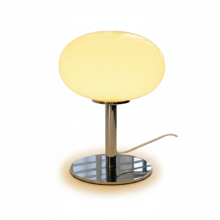 Lampe de table design LED, rechargeable et portable, apporte une touche moderne à votre salon.