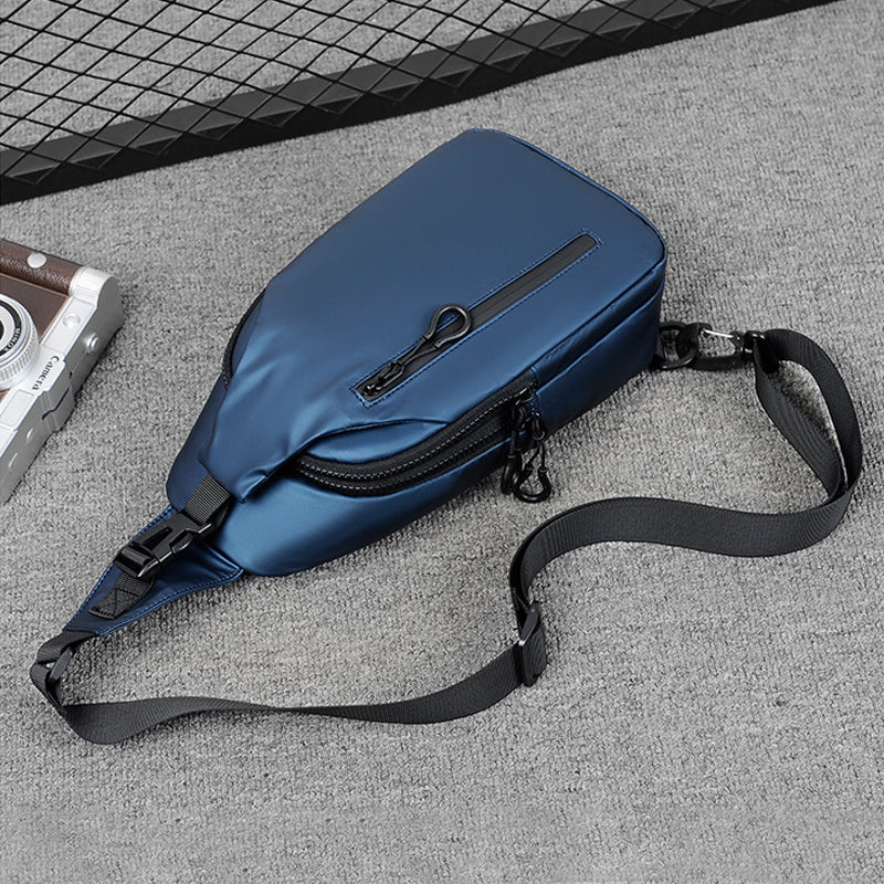 Sac bandoulière compact pour homme/femme, anti-vol, imperméable, organisation intelligente et sécurité.