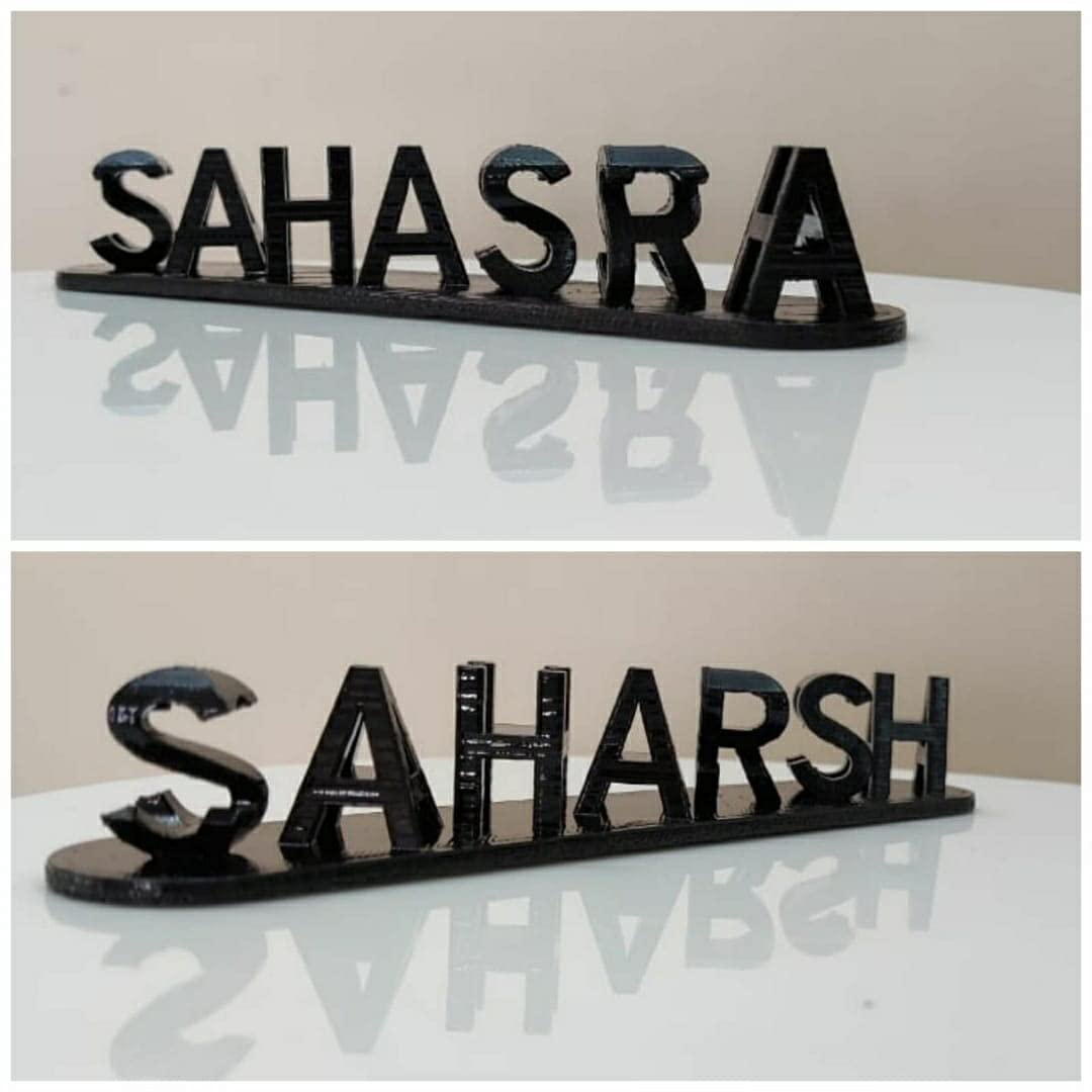 Plaque noms fusionnés, cadeau personnalisé d'amour pour couple. Décoration unique et écologique en PLA.