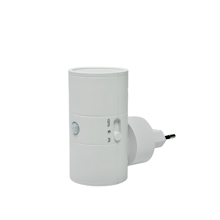 Veilleuse LED dimmable, lumière chaude apaisante pour chambre et couloir. Design moderne, faible consommation.