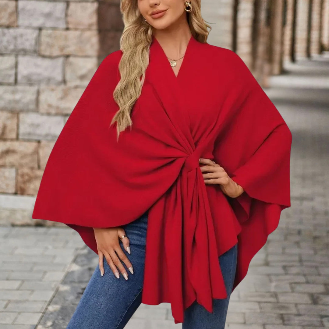Poncho élégant femme, accessoire mode automne. Confortable, chic et taille unique.