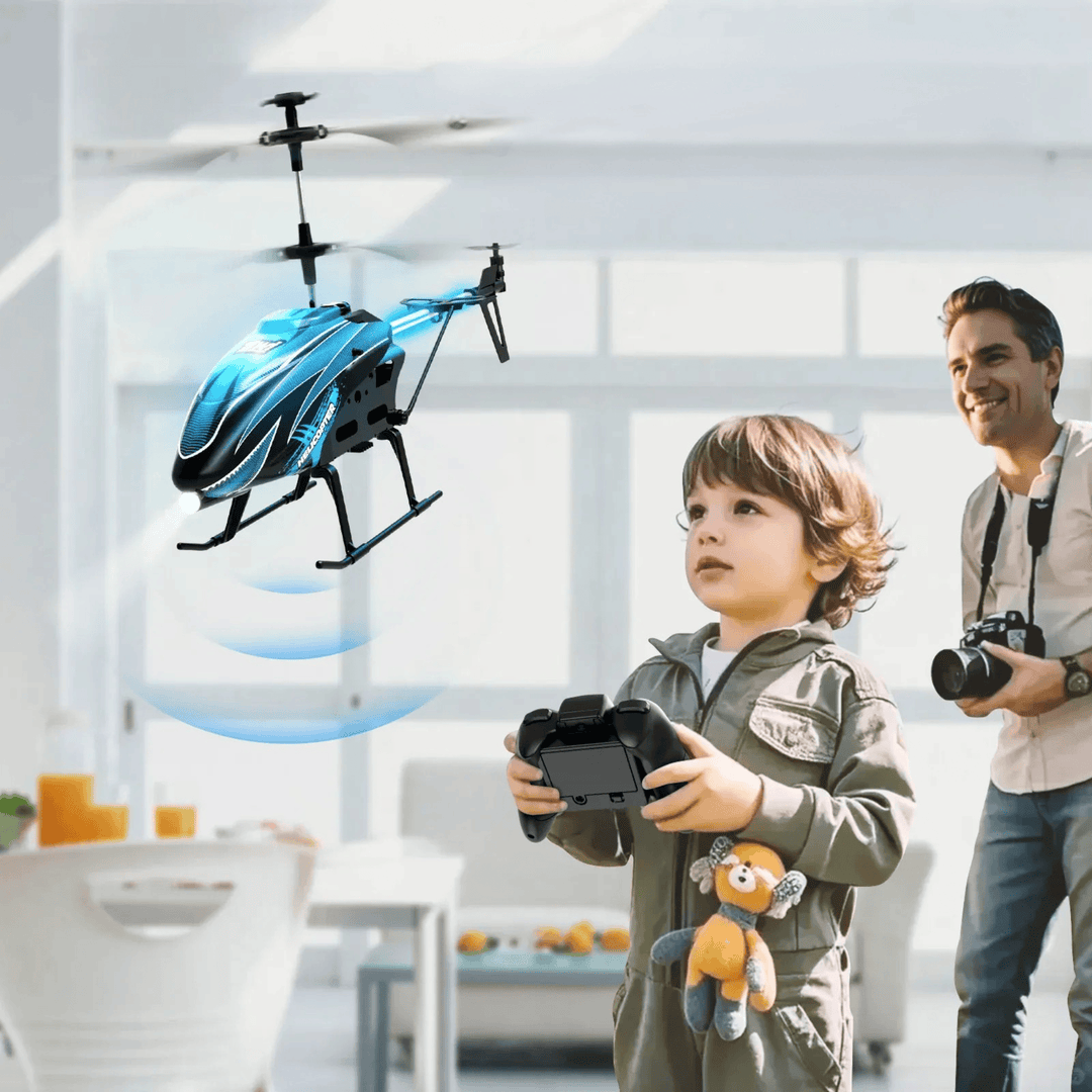 Hélicoptère RC LED 3,5 canaux pour enfants, jouet lumineux facile à piloter, idéal pour débutants en intérieur.