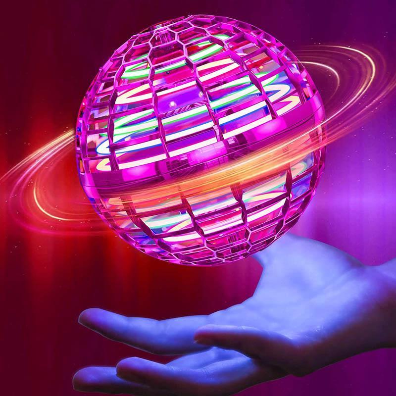 Balle boomerang LED magique AetherSphere, jouet interactif pour développer réflexes et coordination.