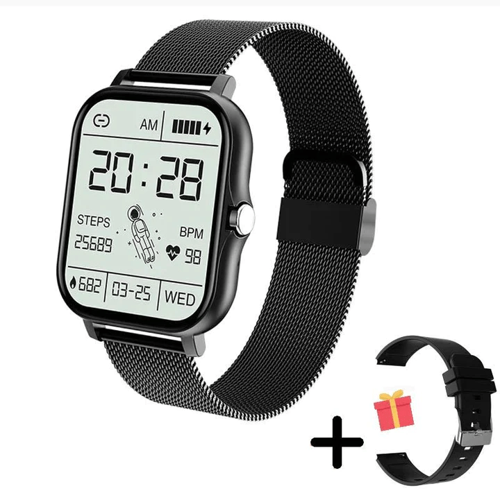 Écran tactile montre connectée femme slim, affichage clair notifications. Accessoire élégant pour poignet.