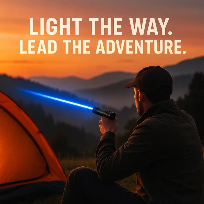 Torche laser étanche AeroForge Pro, outil de survie robuste et fiable pour toute situation extérieure.