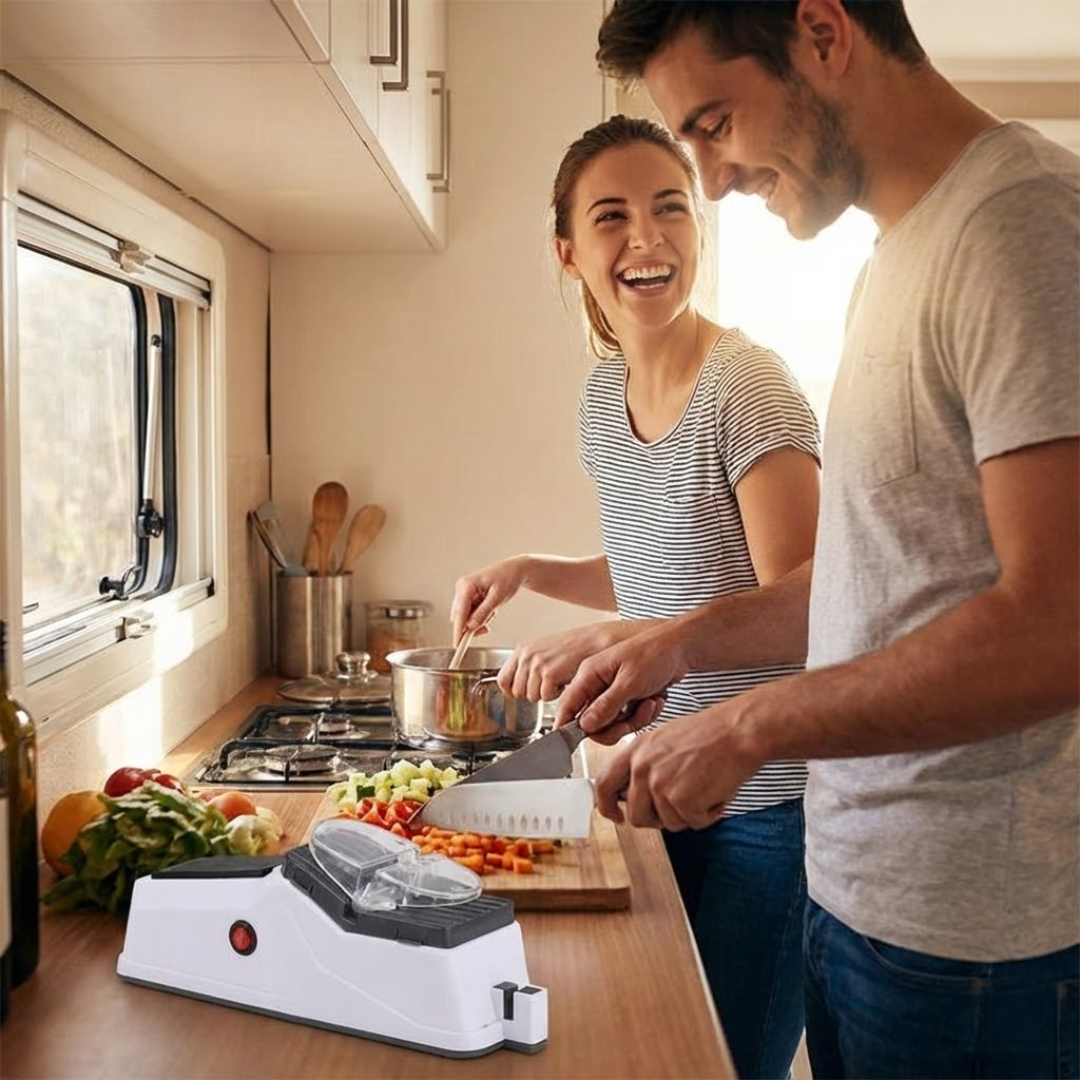 Affûteur couteaux électrique professionnel, pour un tranchant optimal et durable.