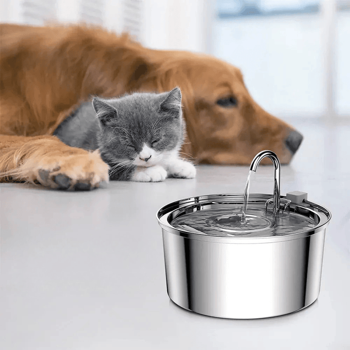Gamelle d'eau automatique 3,2L pour chats et chiens, fournit une eau filtrée fraîche, essentiel pour leur bien-être.