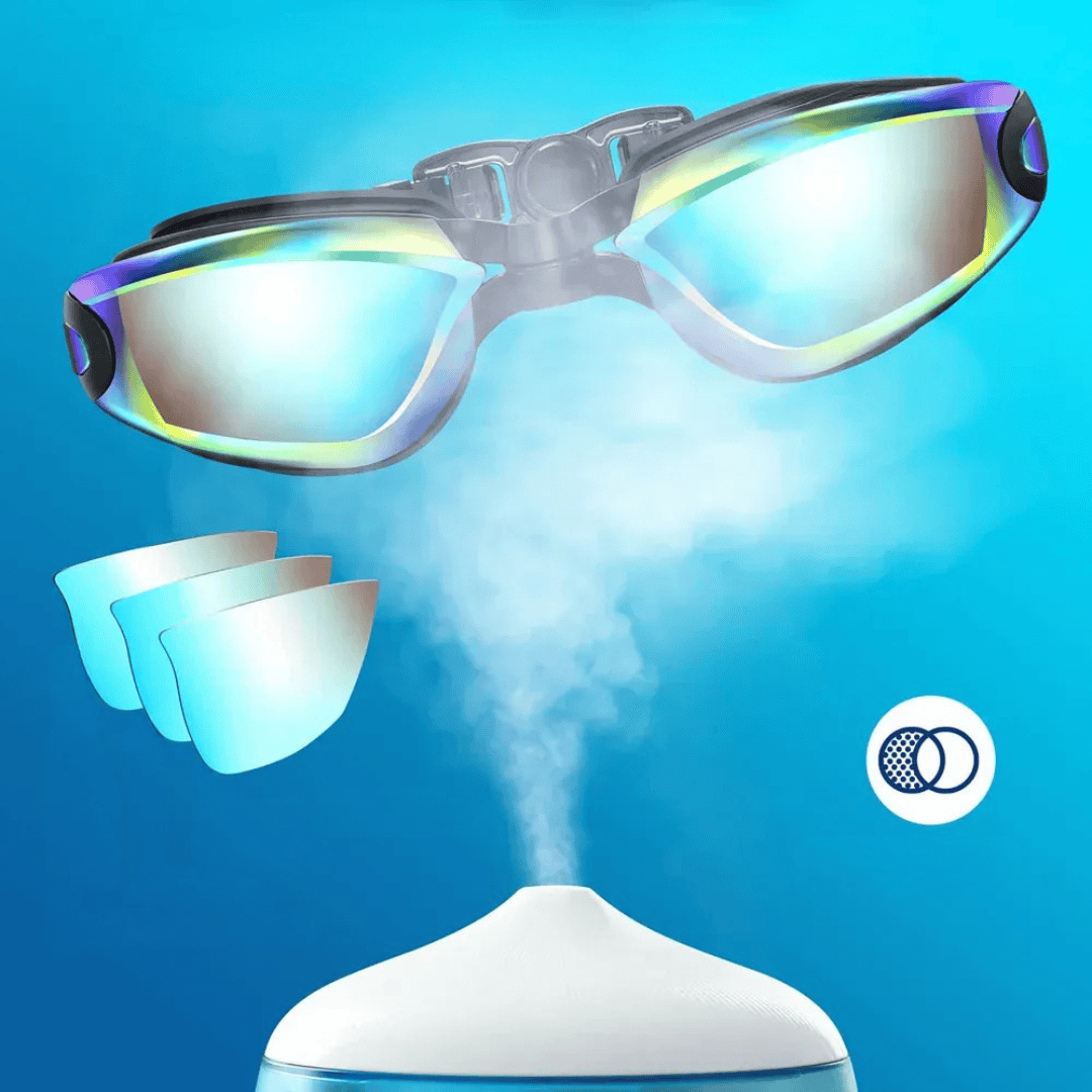 Design ergonomique pour lunettes de natation unisexes, anti-buée et protection UV maximale.