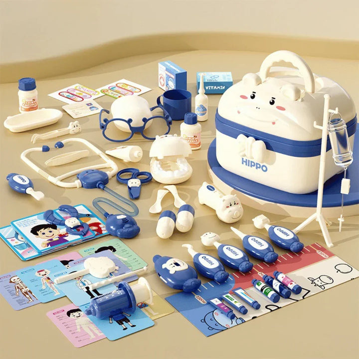 Jeu de rôle enfant, valise médecin portable, parfait pour explorer le monde médical.