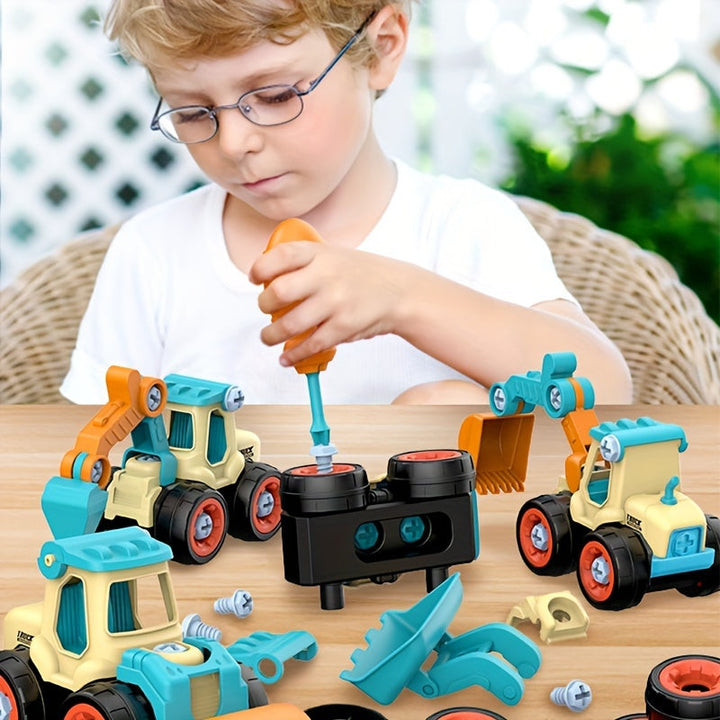 Développe la créativité et l'apprentissage : kit construction camion DIY en plastique, jouet manuel éducatif.