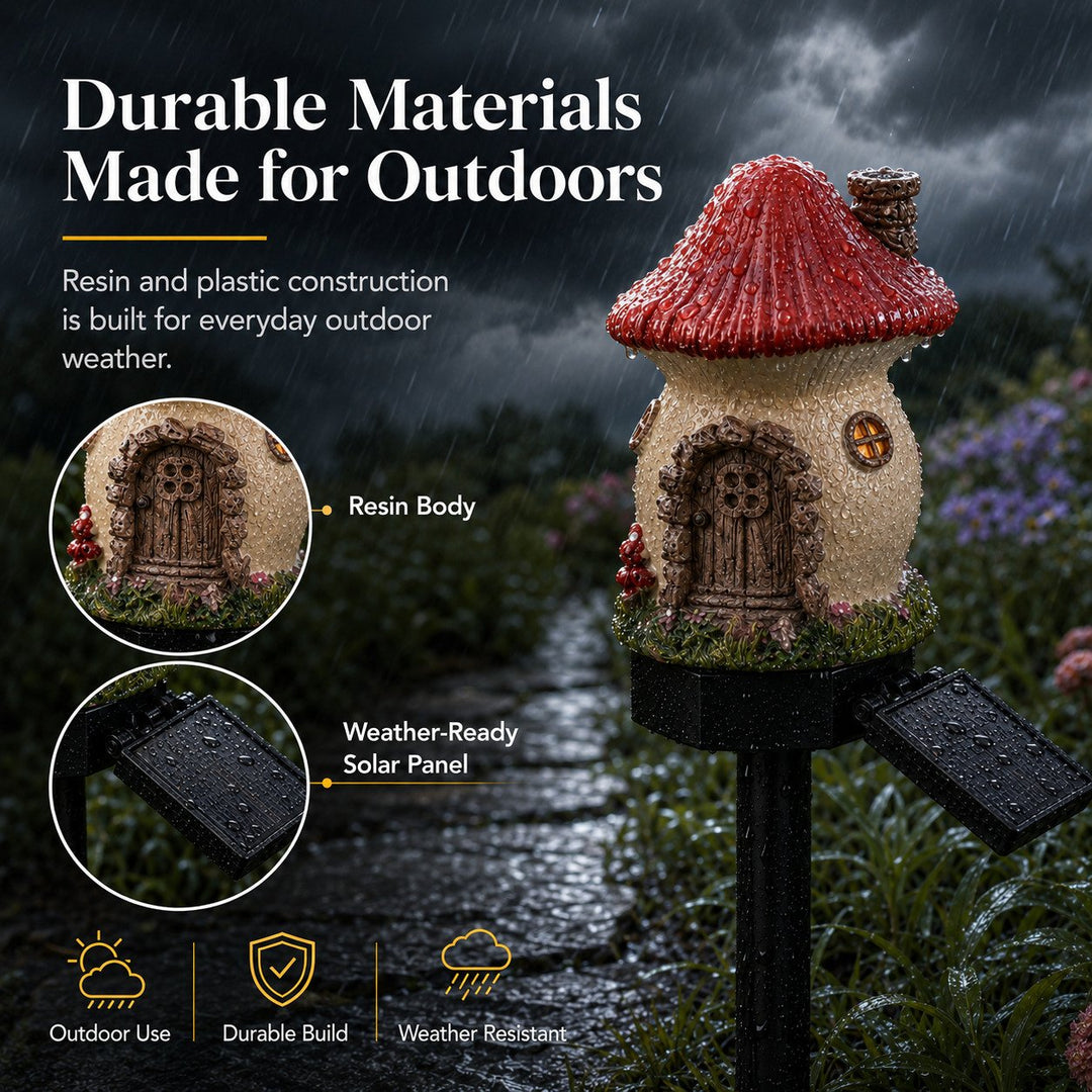 Décoration de jardin champignon, lampe solaire LED, crée une ambiance magique et unique extérieure.