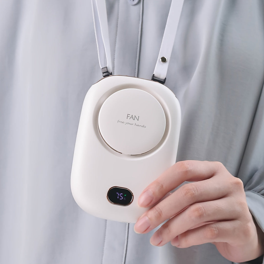Mini ventilateur de cou portable USB unisexe, offrant une fraîcheur mains libres idéale pour l'été.