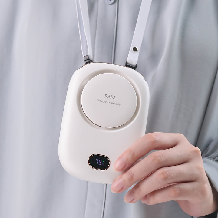 Mini ventilateur de cou portable USB unisexe, offrant une fraîcheur mains libres idéale pour l'été.