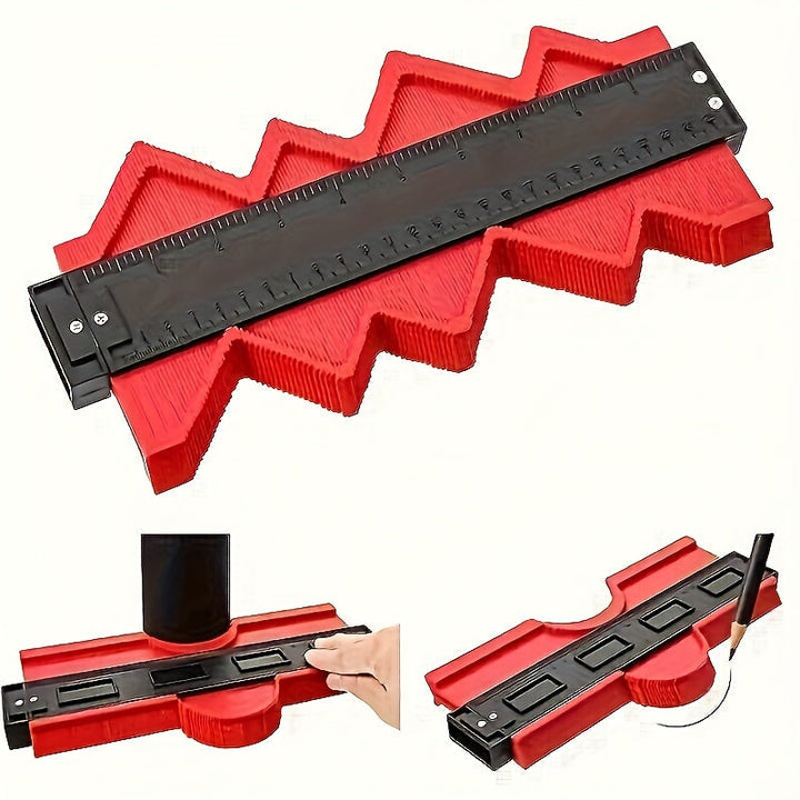 Outil de mesure de contour haute précision pour duplications exactes en menuiserie et pose de carrelage.