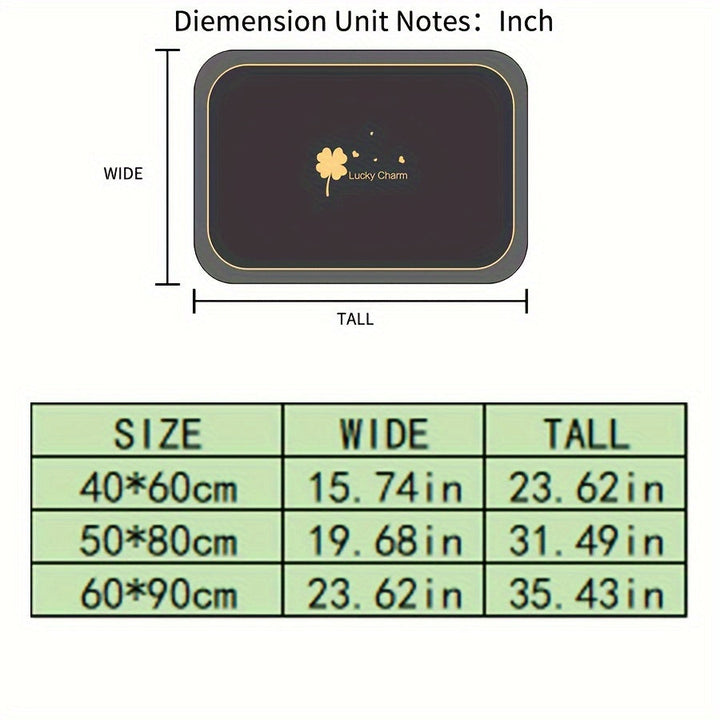 Tapis de douche Lucky Charm, séchage rapide et antidérapant, motif géométrique moderne pour plus de confort.