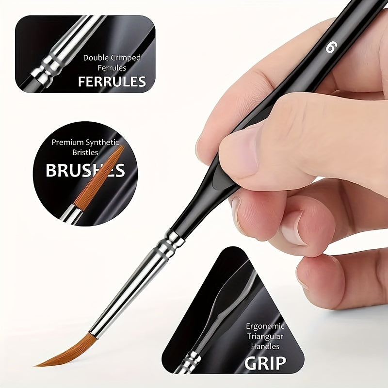 Pinceau de détail pour art et modélisme. Outil de précision pour peinture acrylique, huile.