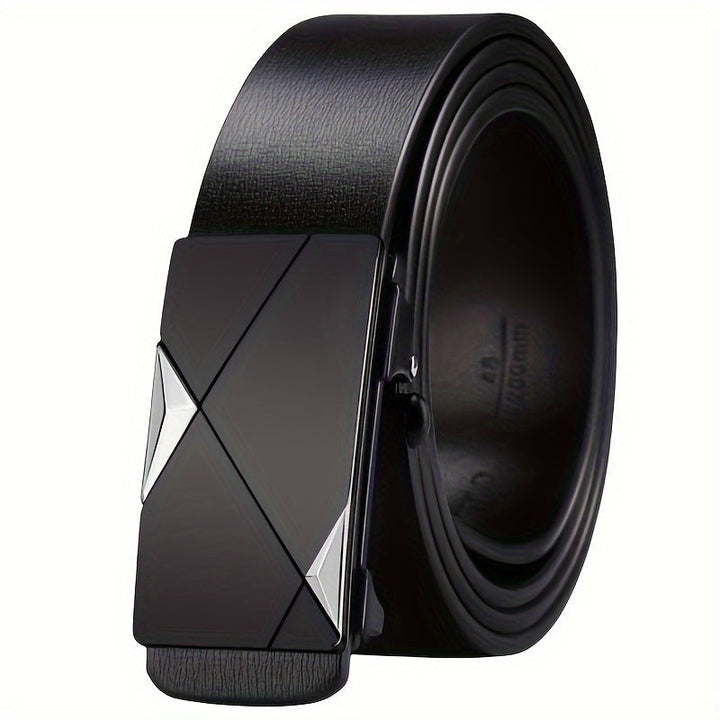 Accessoire mode: ceinture homme en cuir véritable souple avec boucle automatique polie. Qualité et finition impeccables.