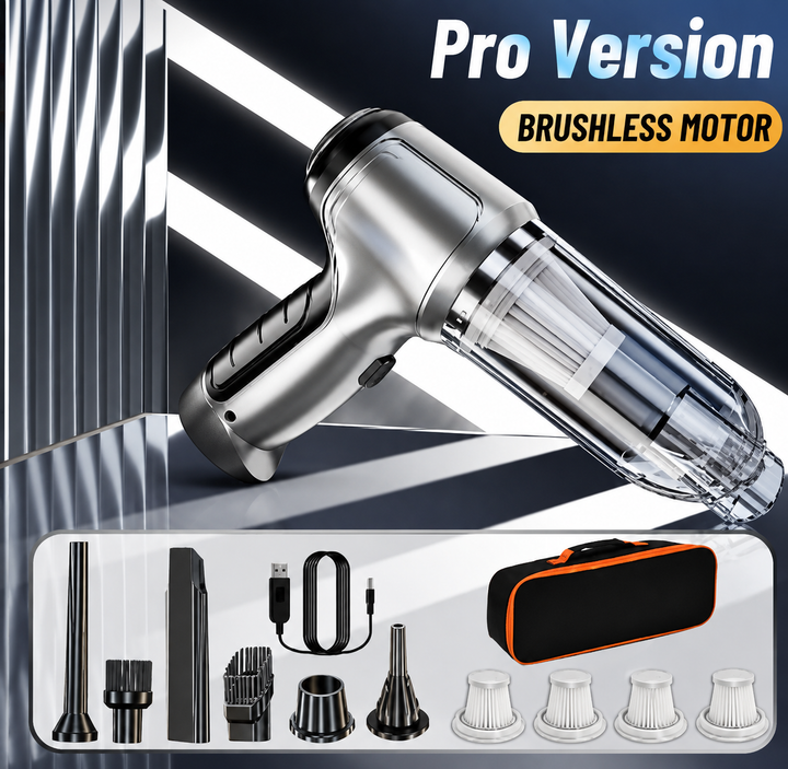 Aspirateur portable 95000PA puissant pour la maison, sans fil, idéal pour nettoyer canapés et petits espaces.