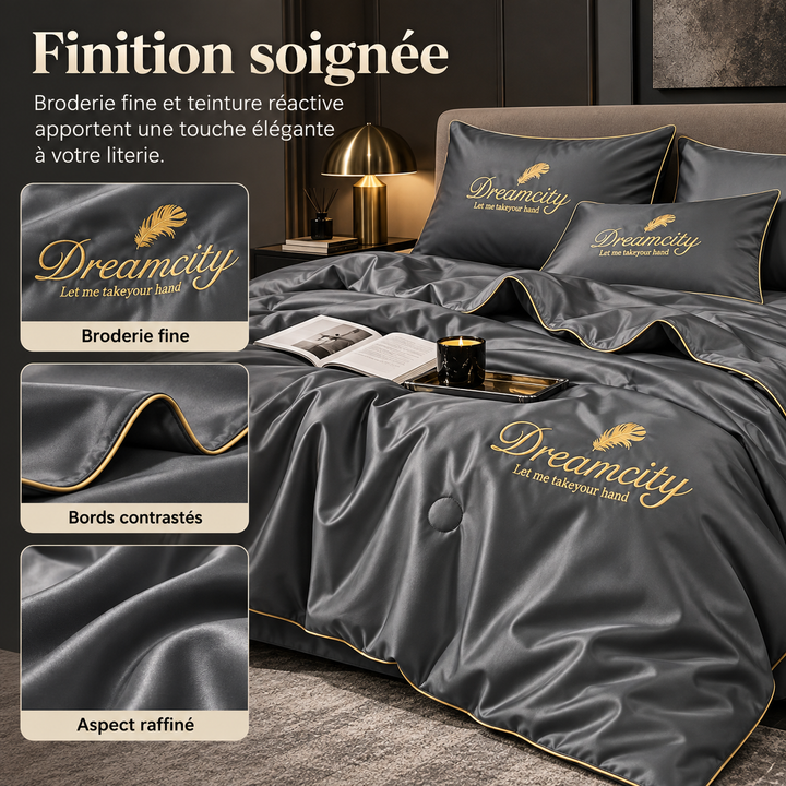 Couverture d'été rafraîchissante en soie glacée, literie légère pour un sommeil confortable et frais.