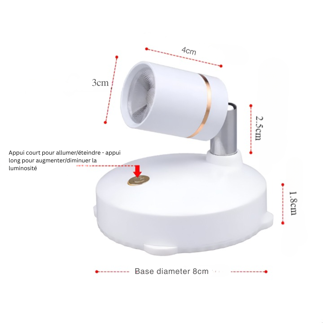 Lot de spots LED mini AuraLuxe sans fil, idéal pour un éclairage d'ambiance ou fonctionnel à domicile.