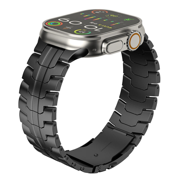 Bracelet de montre en titane robuste, accessoire de luxe moderne, confortable et polyvalent.