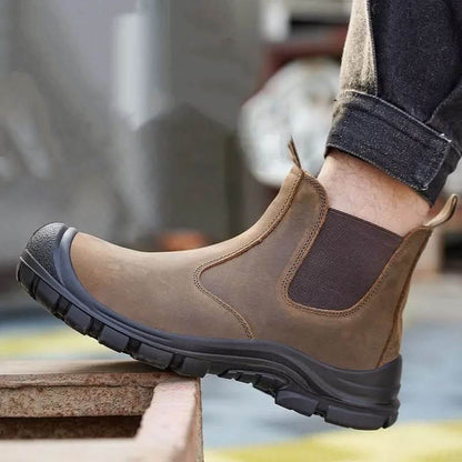 Herr Chelsea Boots: Läder, Halksäker Sula