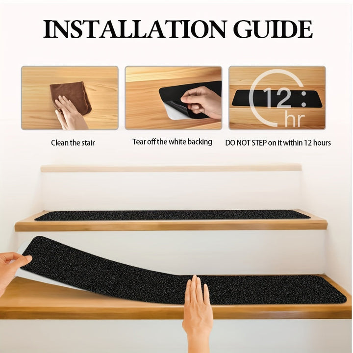 10 bandes antidérapantes résistantes aux intempéries pour escaliers extérieurs, assurant une sécurité optimale contre les glissades.