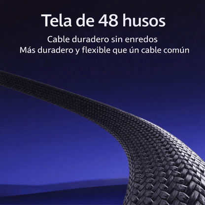 Cable de Carga Rápida USB-C 2-en-1 con Soporte Integrado para Móvil y Tablet