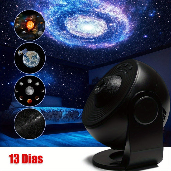 Décoration de chambre avec ce projecteur galaxie LED, crée une ambiance détente et lumineuse.
