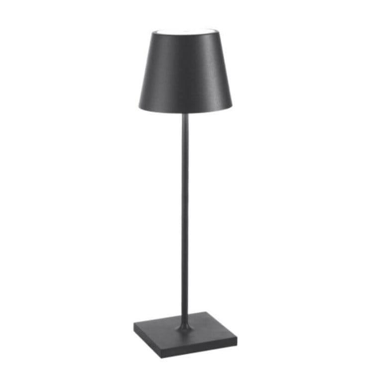 Lampe de table LED sans fil, design épuré, commande vocale, pour une ambiance lumineuse intérieure/extérieure.