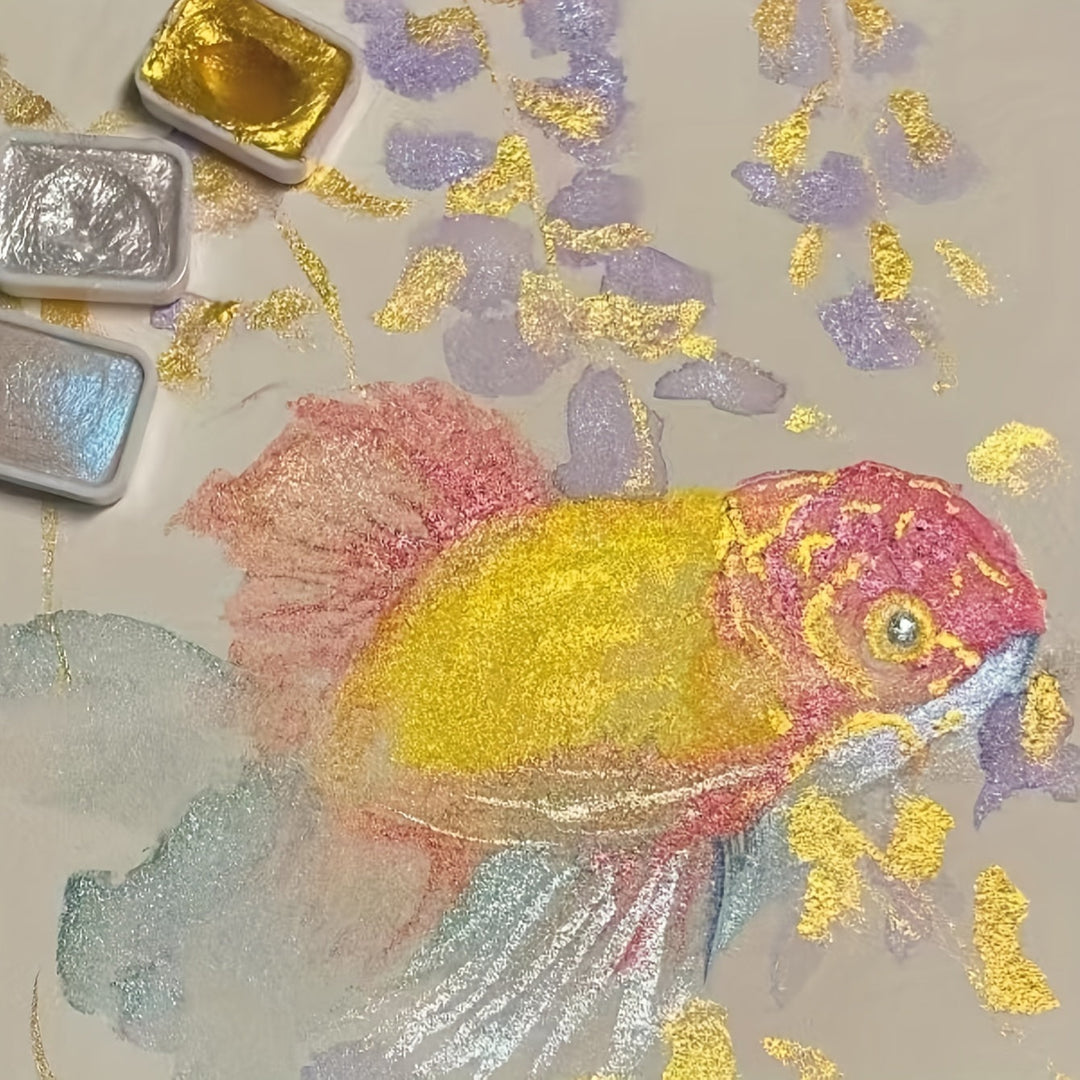 Boîtier de 20 couleurs aquarelle perle. Peinture solide pour artistes, créations et calligraphie.