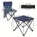 Table Bleue + 2 Chaises en Feuille d'Érable