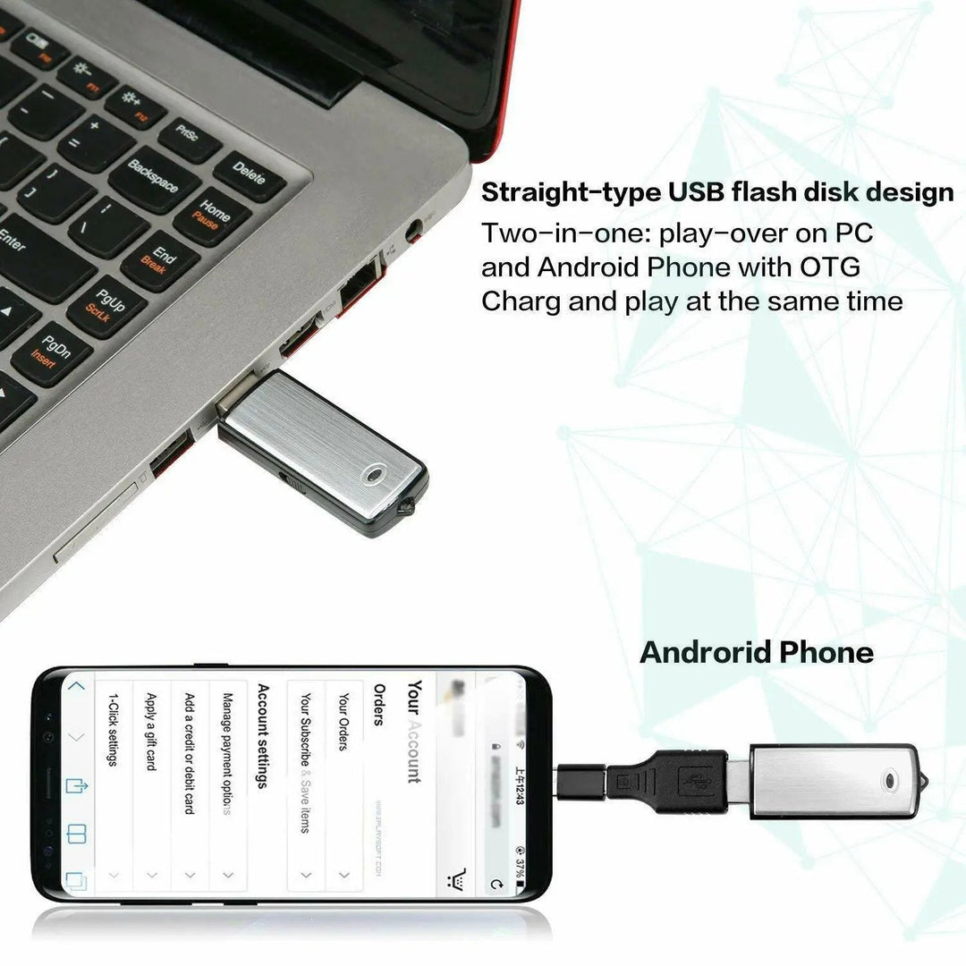 Enregistreur audio USB portable, détection vocale intelligente pour notes et réunions. Ultra discret.