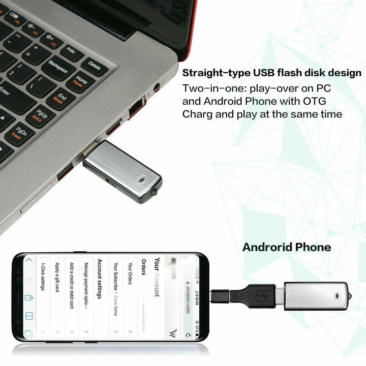 Enregistreur audio USB portable, détection vocale intelligente pour notes et réunions. Ultra discret.
