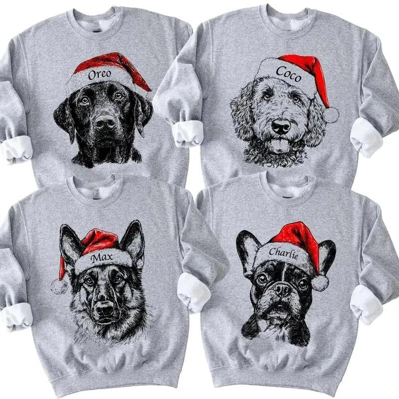 Créez votre pull de Noël personnalisé unisexe avec l'image de votre chat ou chien. Cadeau idéal pour Noël.