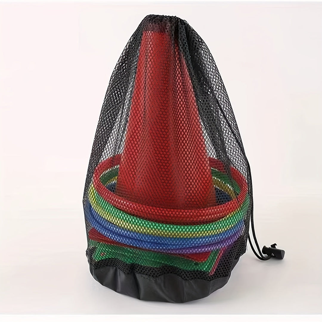 Kit de lancer familial portable avec anneaux et sacs, idéal pour jeux intérieurs/extérieurs et plaisir en groupe.
