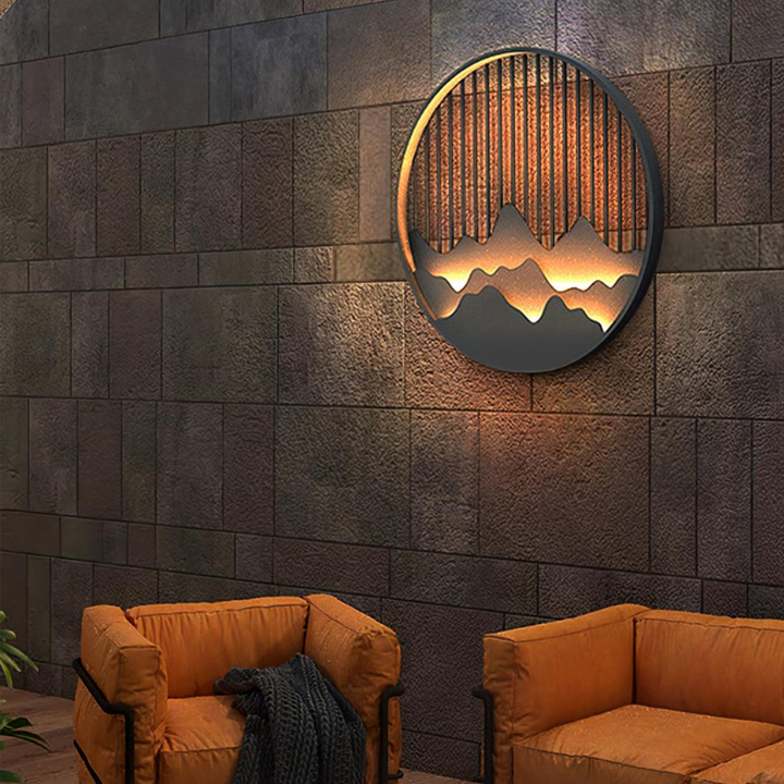 Lampe murale LED design pour extérieur, IP65, lumière chaude, parfaite pour balcon et terrasse.