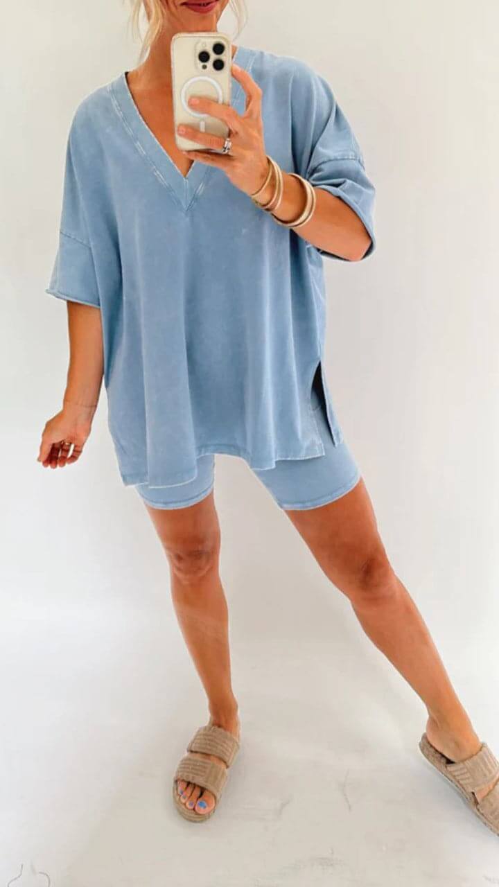 Dam Oversized T-shirt & Shorts Set - Sommarset